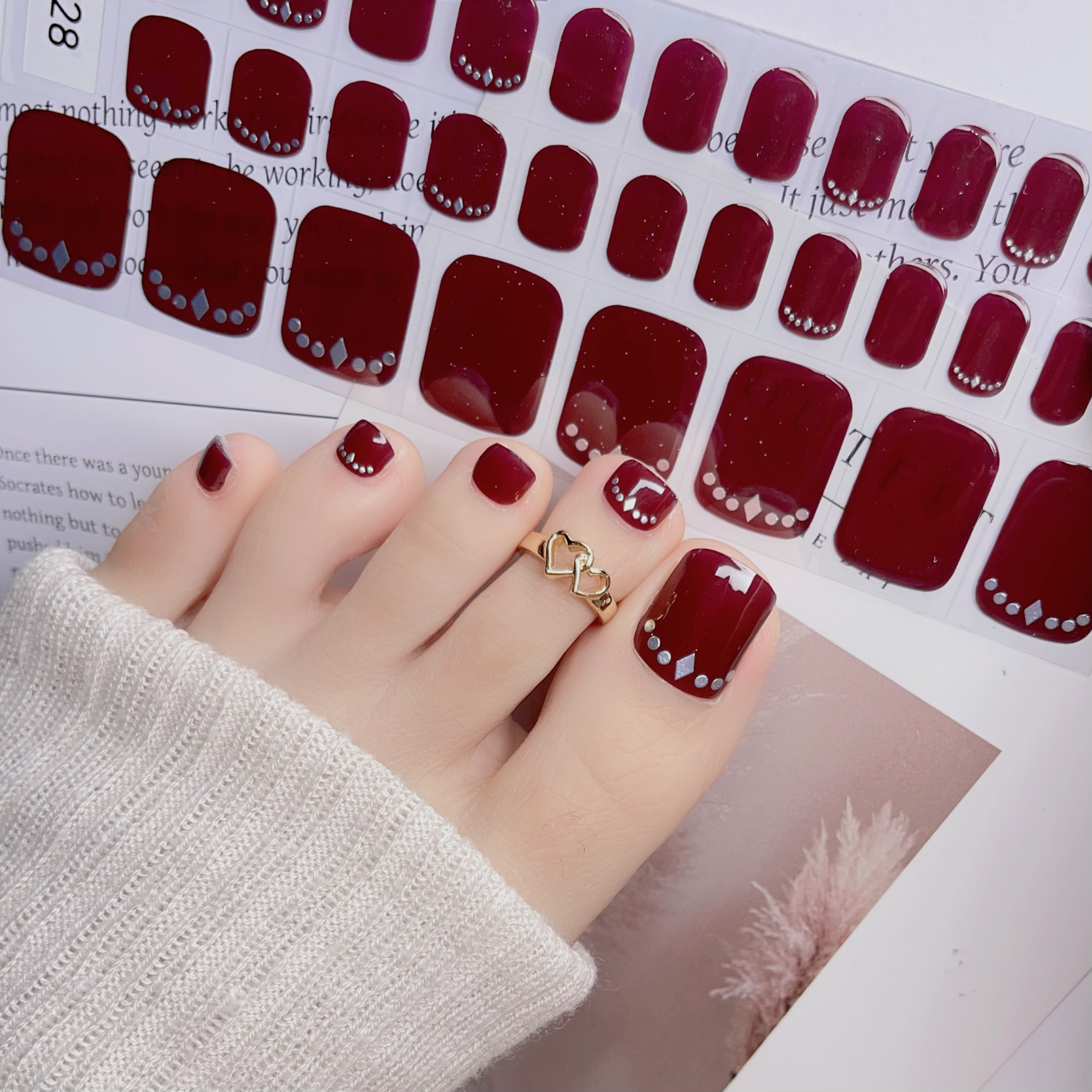 【脚甲28号】照灯变硬 半固化凝胶脚甲贴32指