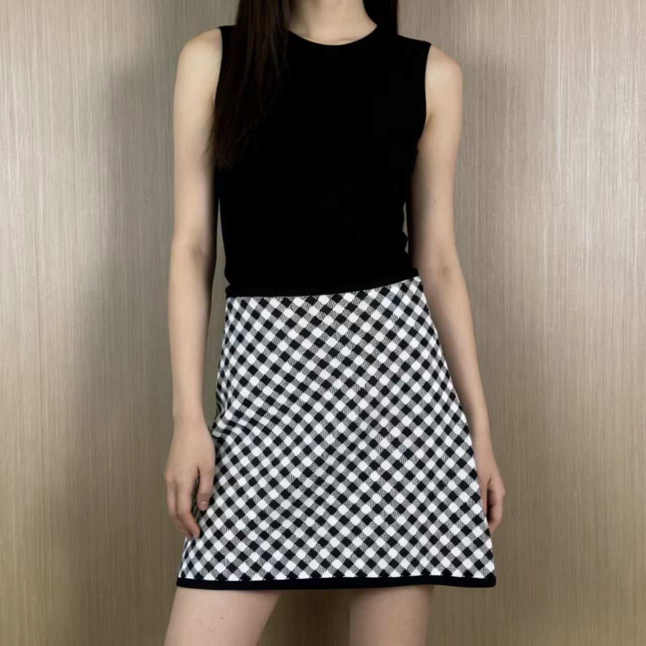 99新 DIOR/迪奥 Dior 千鸟格针织半身裙 38 18170530