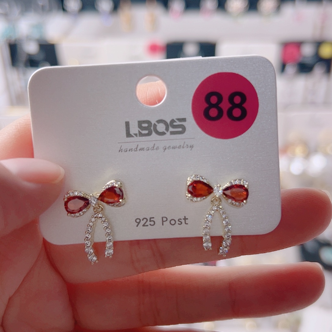 锆石纯铜合金耳环