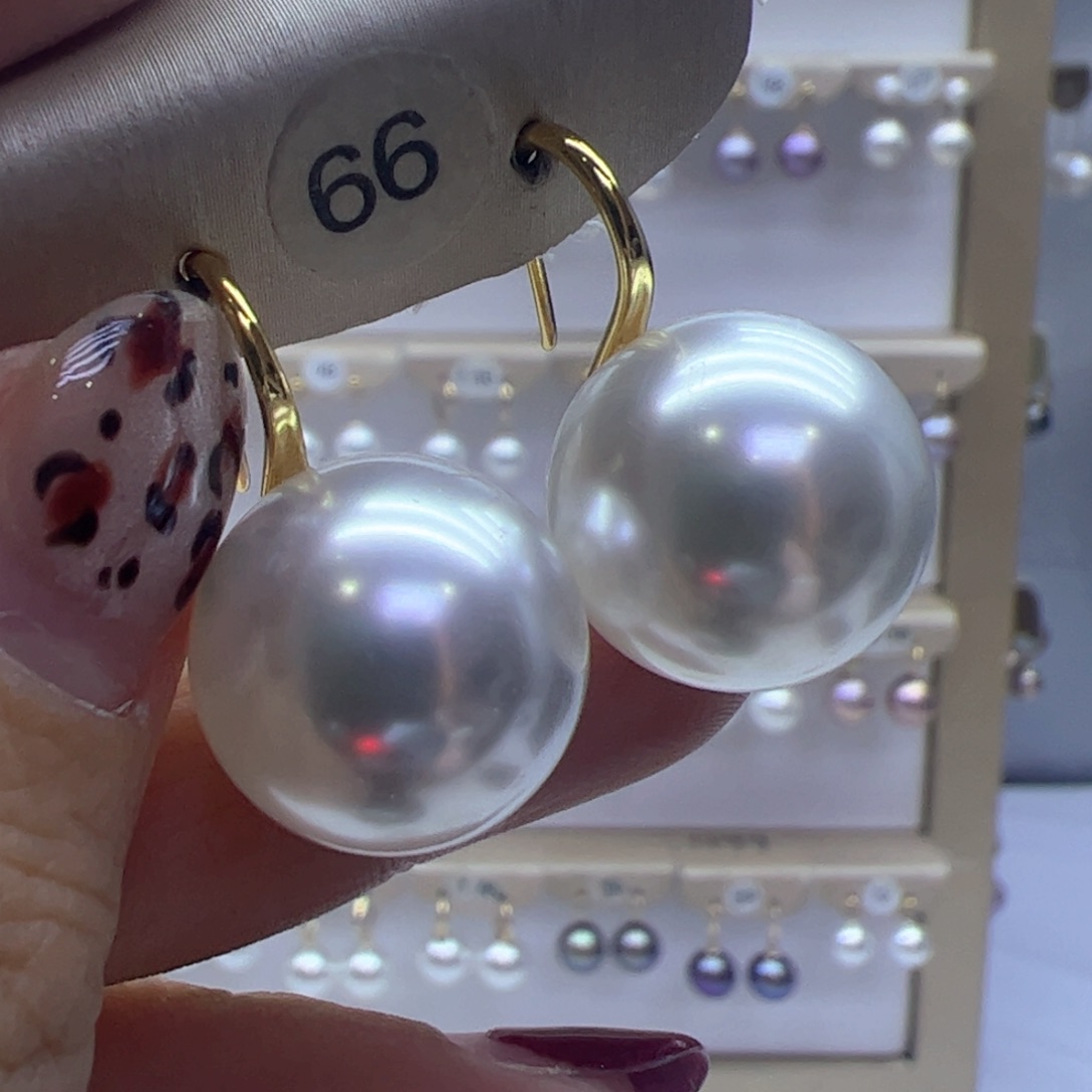 淡水珍珠耳饰18K金镶嵌