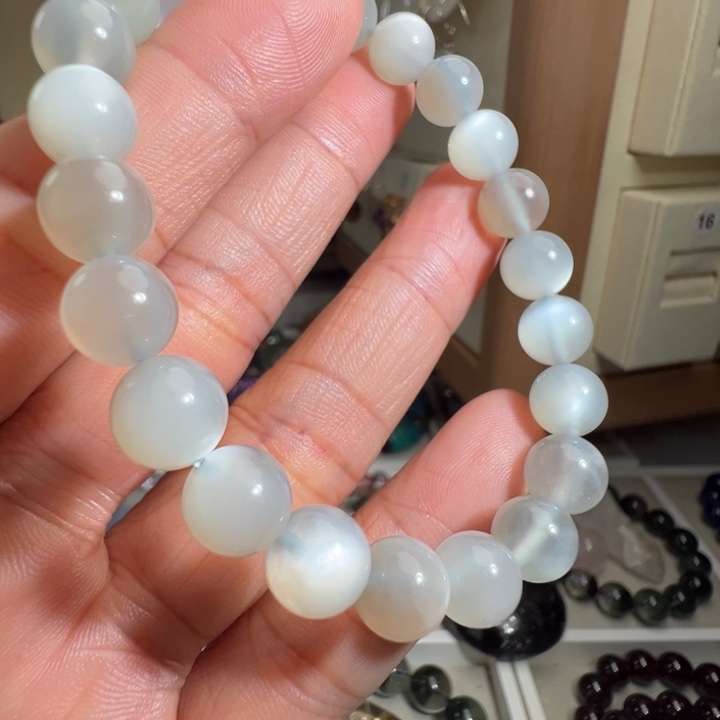 长石手链未镶嵌天然白月光石