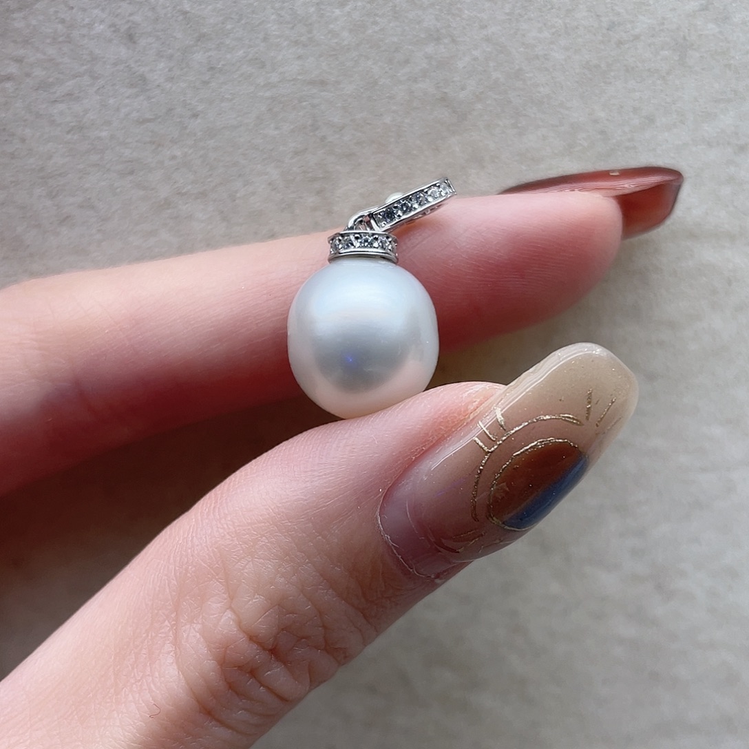 海水珍珠银S925镶嵌吊坠30