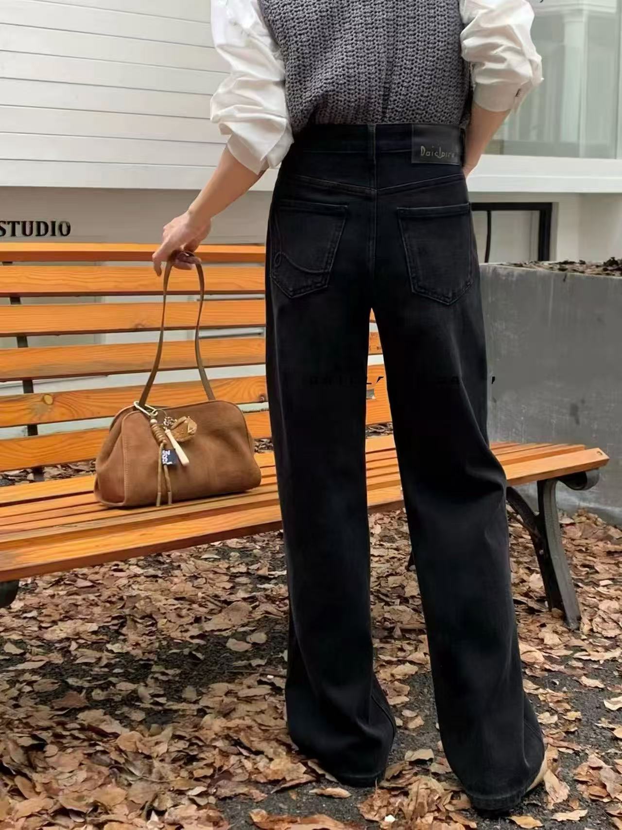 Y（冲刺双十一）显瘦口碑款！显瘦界一姐~巨显瘦！黑灰直筒牛仔不挑人