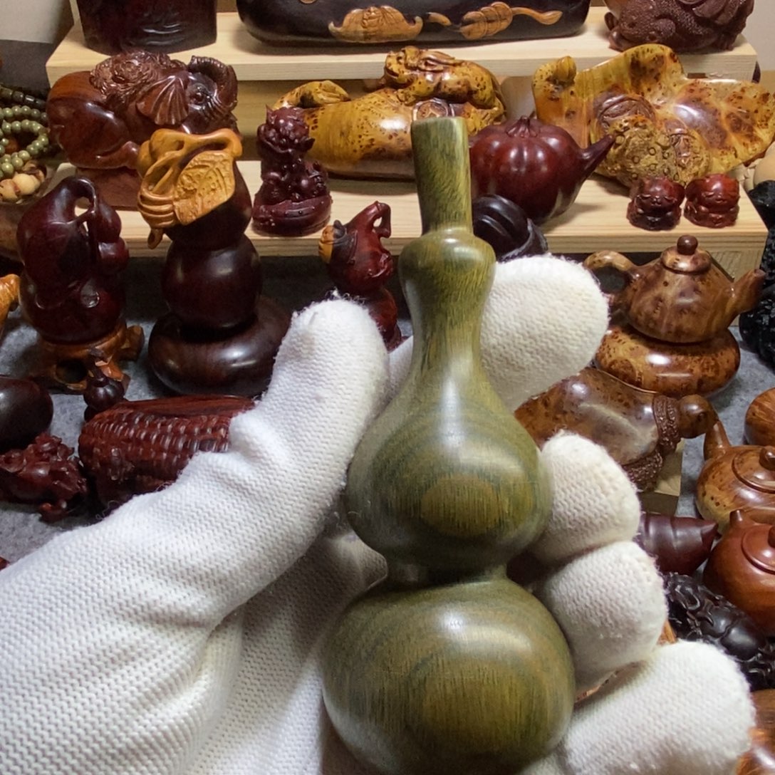 檀香紫檀（小叶紫檀）无事牌绿檀大葫芦