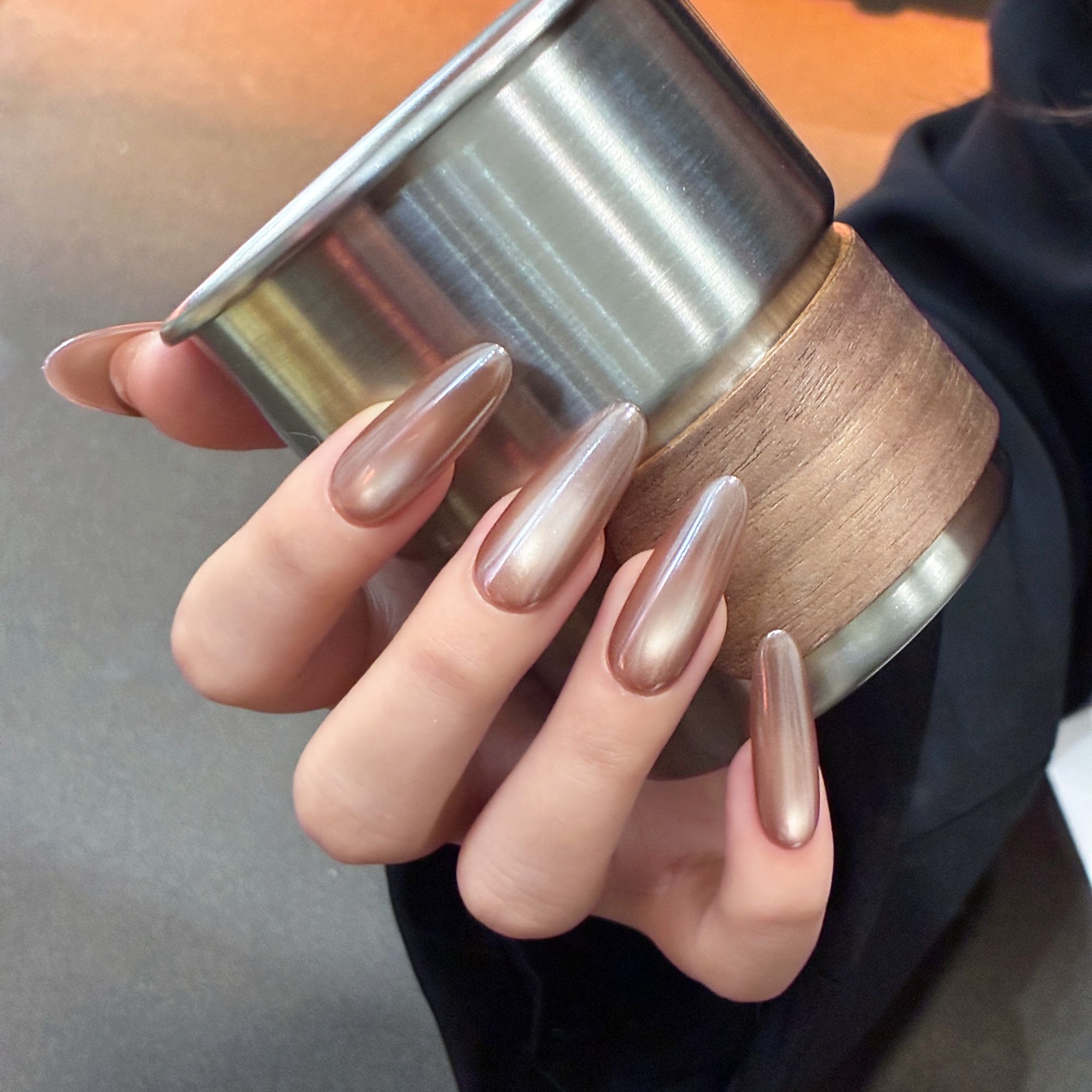【现磨咖啡】秋冬美拉德色系极光猫眼美甲冷淡风高级感穿戴甲