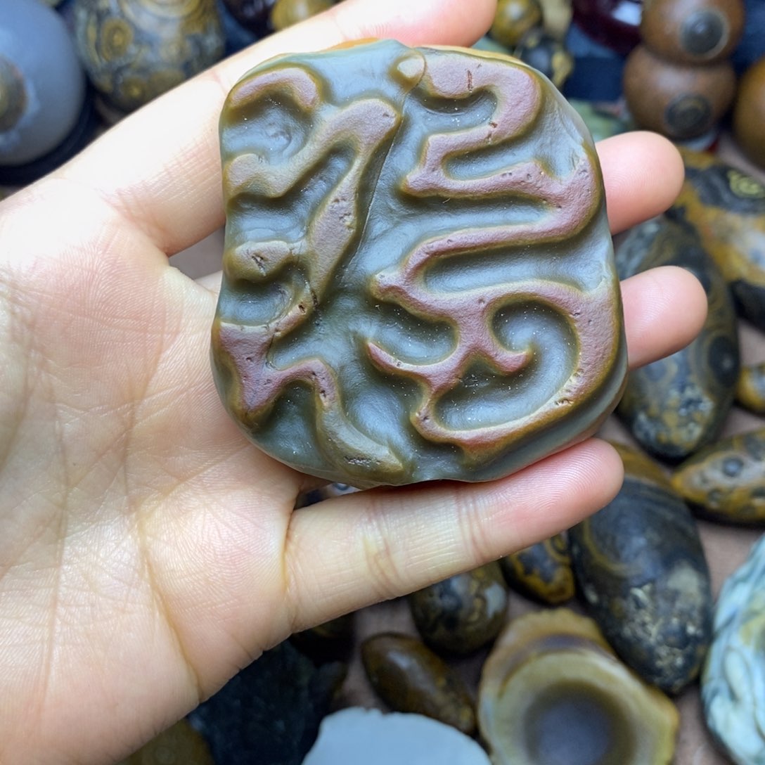 银S925行**远眼睛石摆件