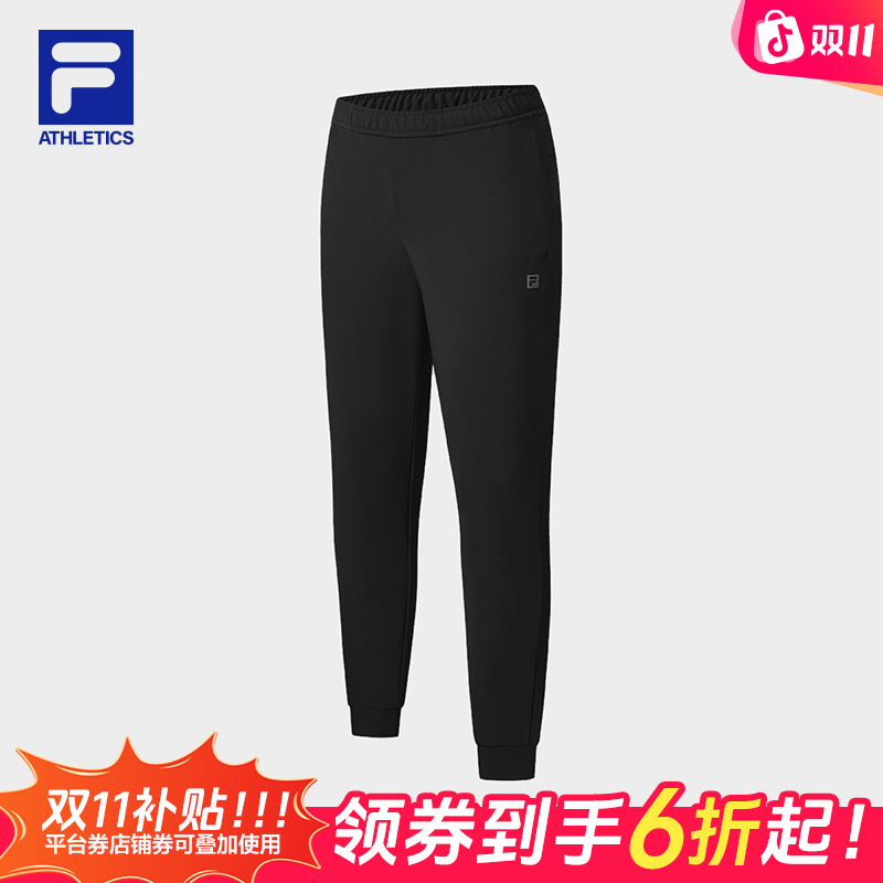 FILA斐乐男裤束脚高弹力秋冬新款男士休闲运动长裤A11M541608F