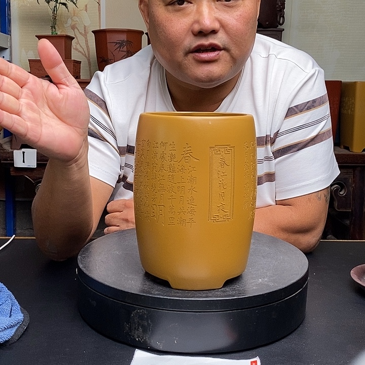 紫砂花盆货号一只CJ3