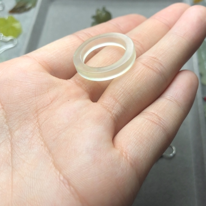 蛇纹石玉戒圈未镶嵌爱*