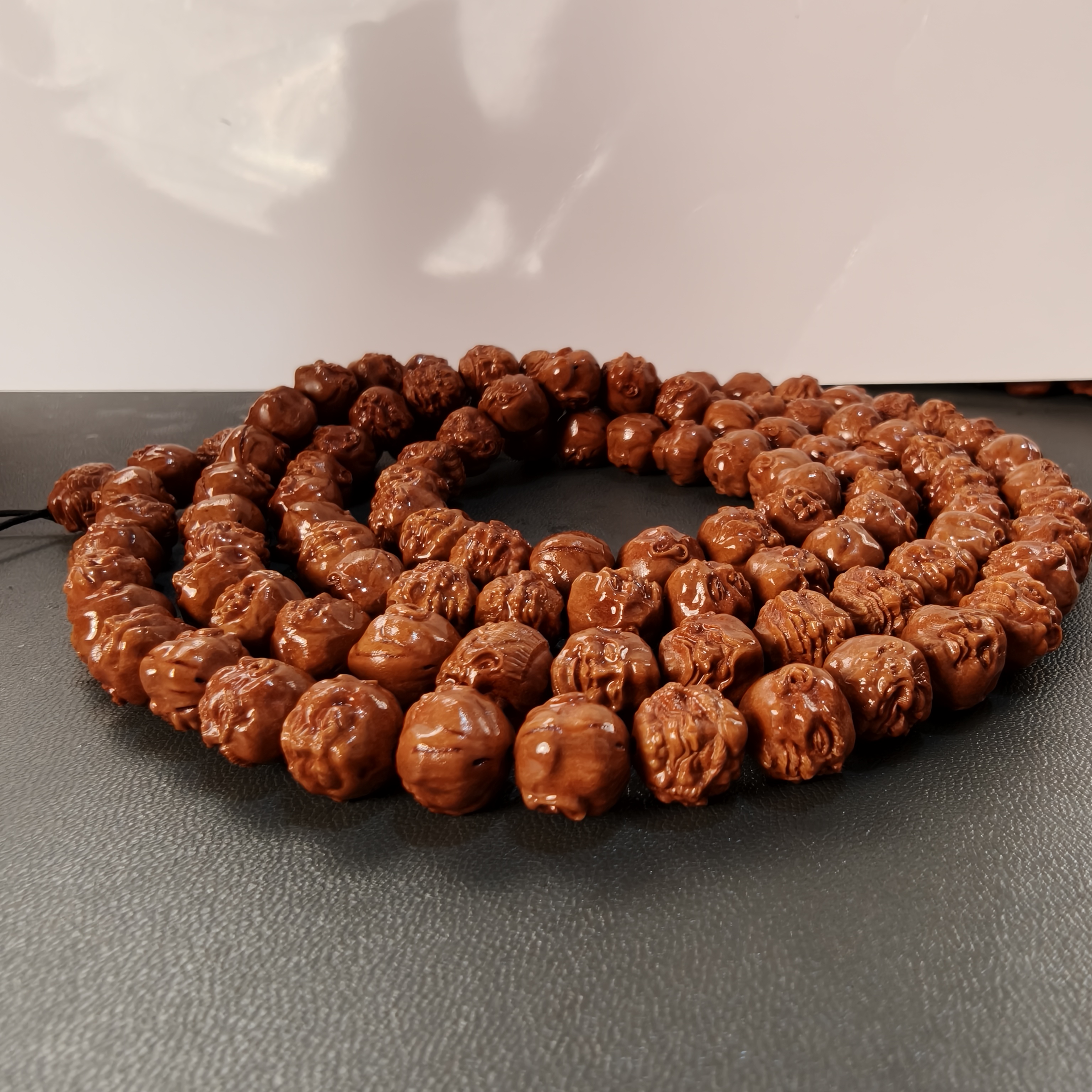 《小满罗汉108》高山龙纹手工桃核 顺