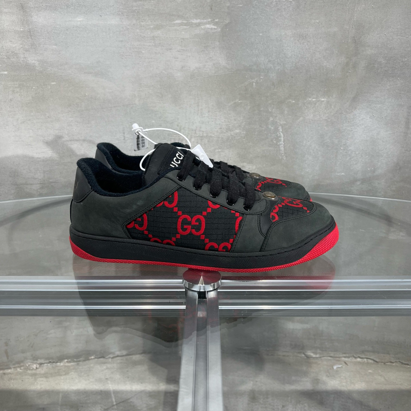 99新 GUCCI/古驰 黑红脏脏鞋 41码 YH22331