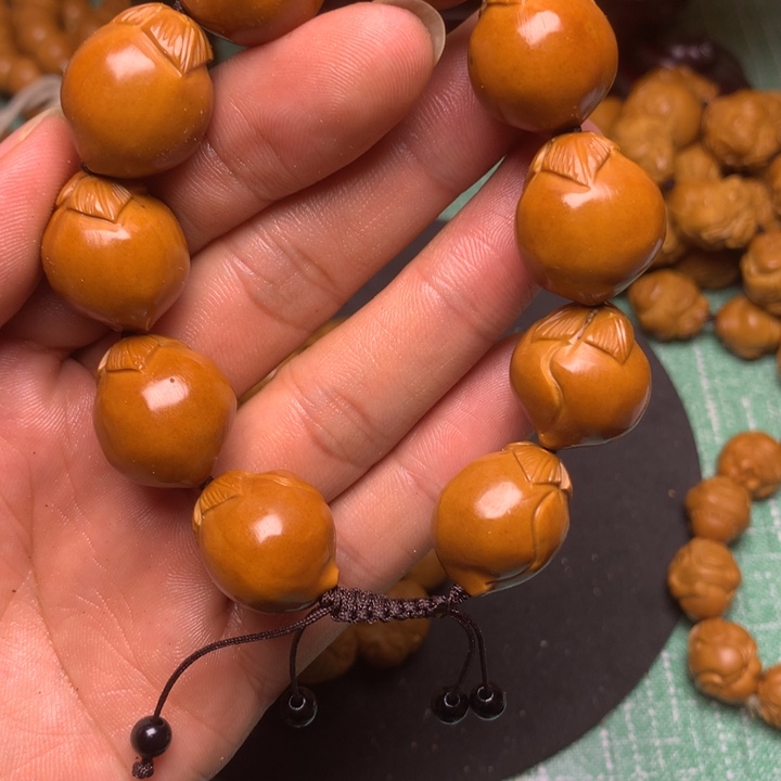 橄榄核手串/手链一串寿桃