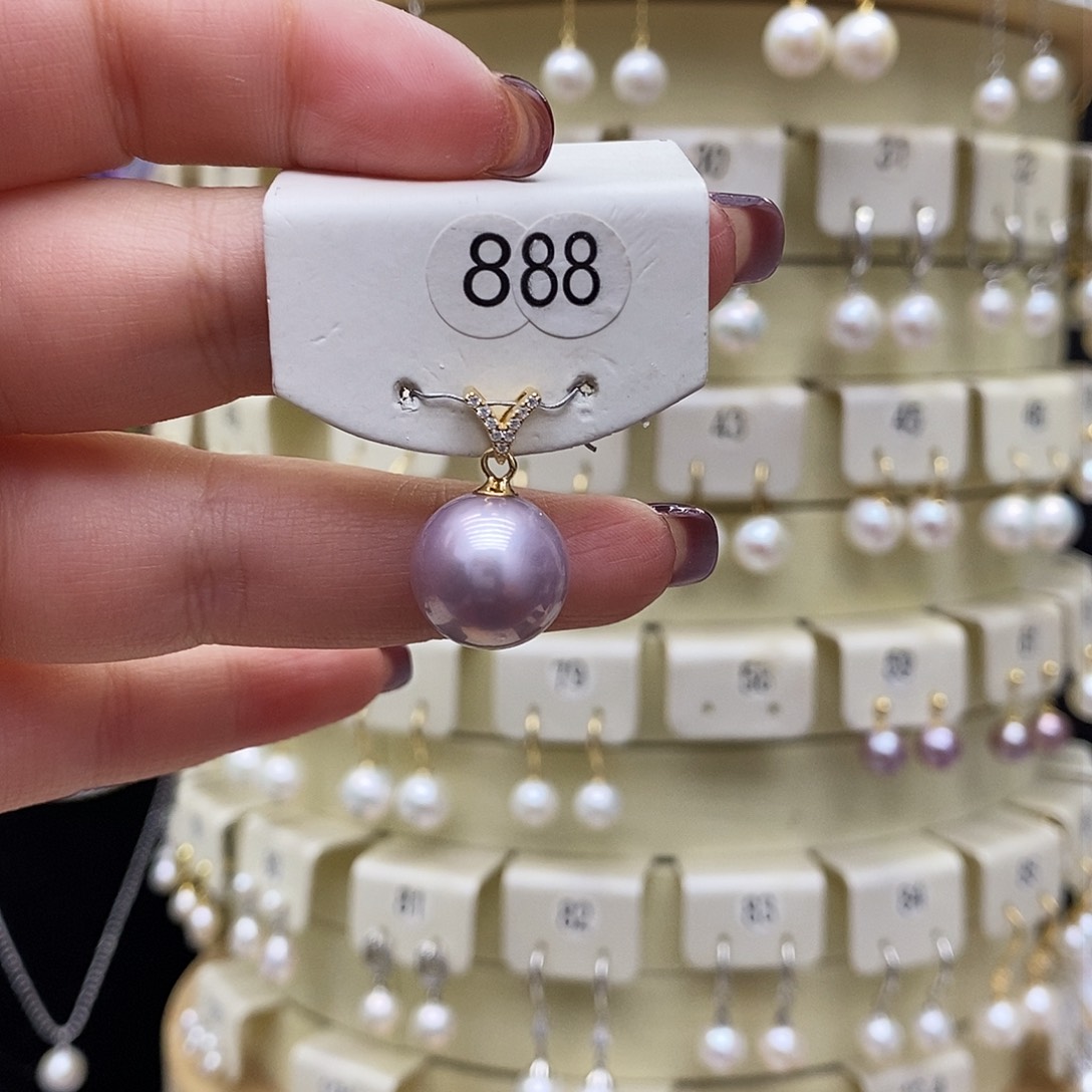 淡水珍珠吊坠银S925镶嵌