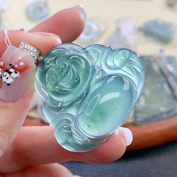 翡翠颈饰银S925镶嵌翡翠