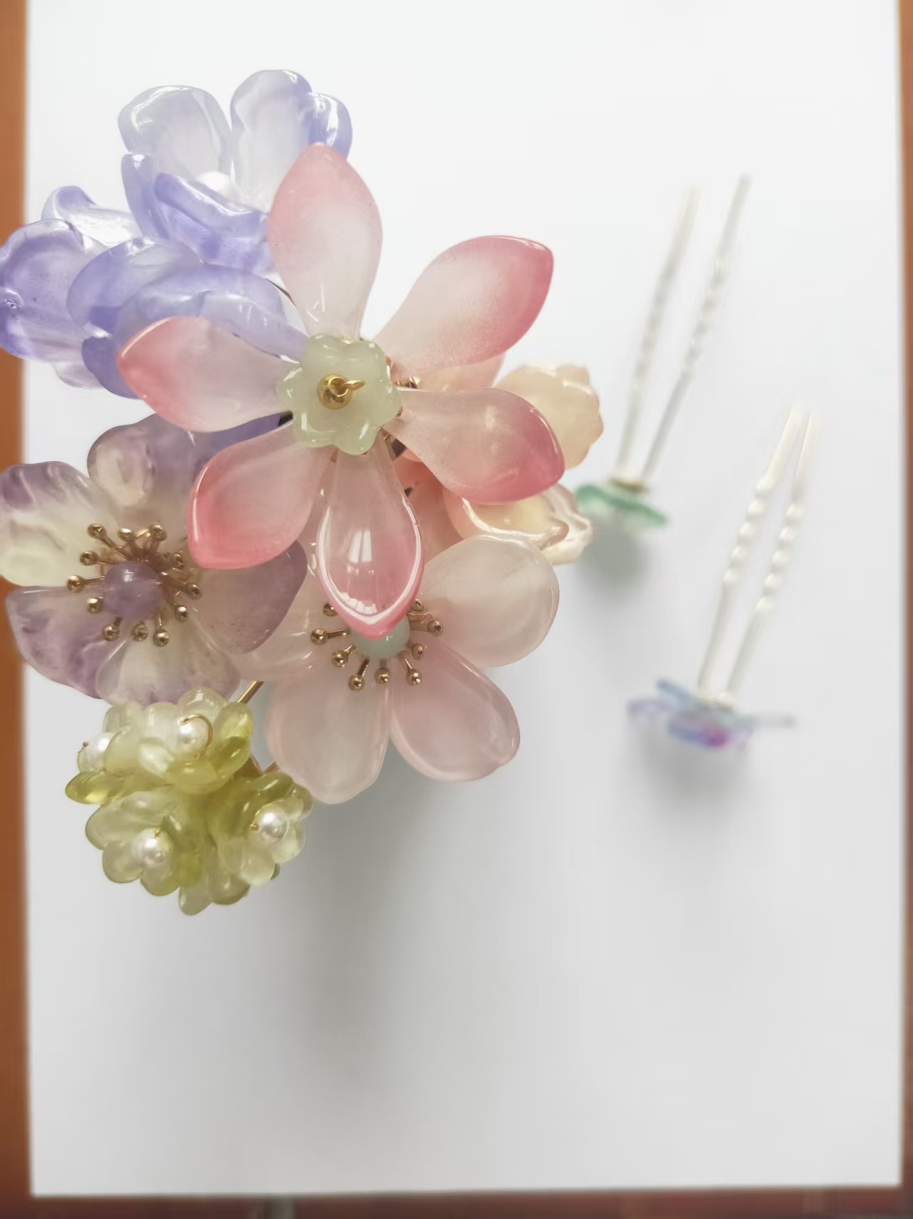 风雪初晴琉璃朵簪（浮力）手工汉服百搭复古风超仙简约