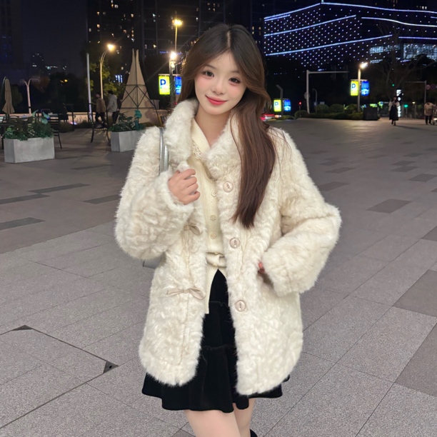 【现货48小时内发】洋气保暖环保毛毛外套女冬立领加厚外套9928