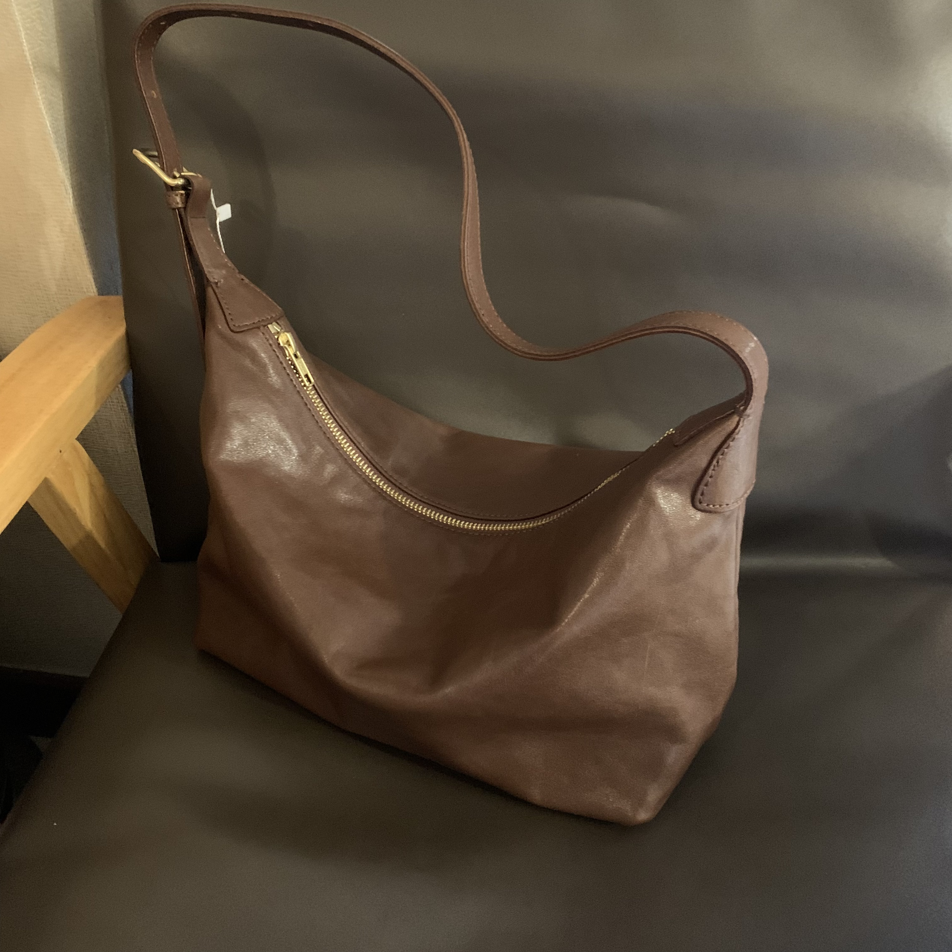 进口水晶植鞣头层牛皮斜挎女包