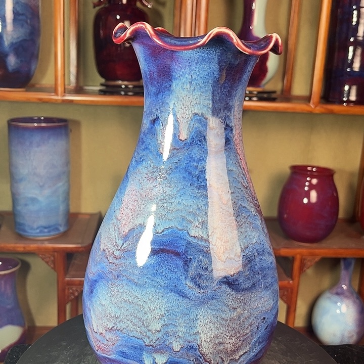 瓷片虎*哥钧瓷手工艺品杯子