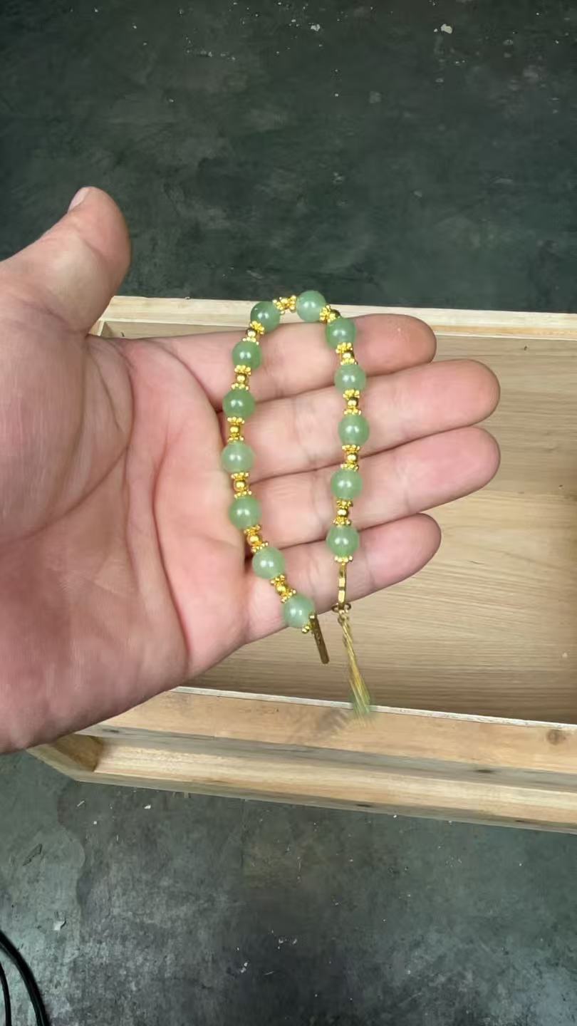 合金琉璃手链 绿色单圈手链（无礼盒）