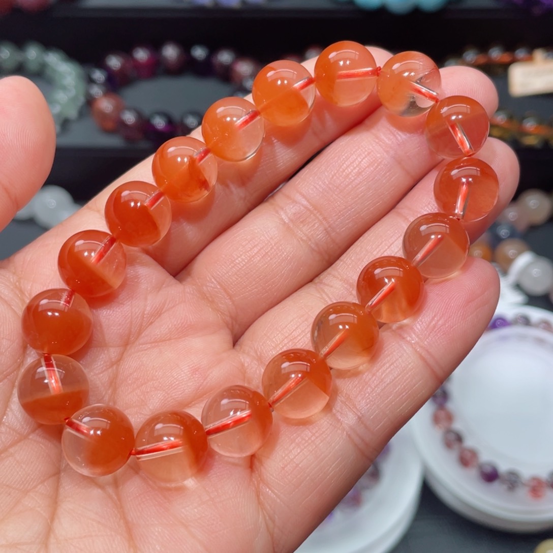 水晶手链未镶嵌兔毛手链，晶体通透