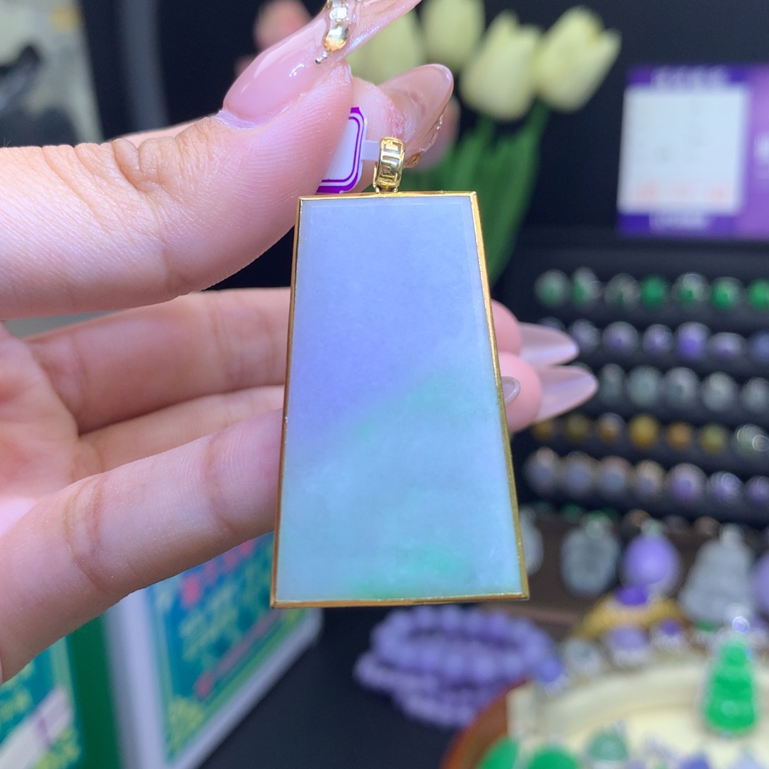 翡翠颈饰18K金镶嵌天然