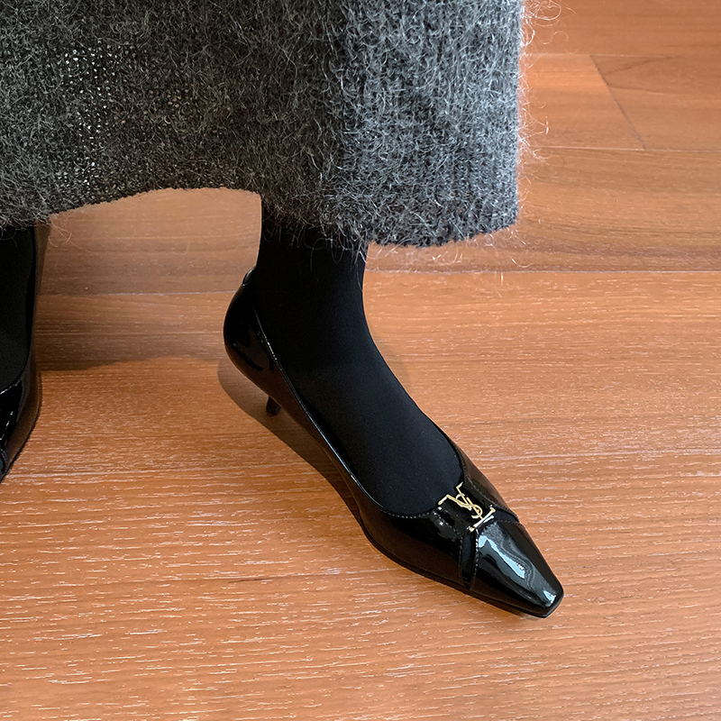 漆皮6/9cm2025新款爆款 细跟浅口单鞋 简约百搭日常通勤WXJ771