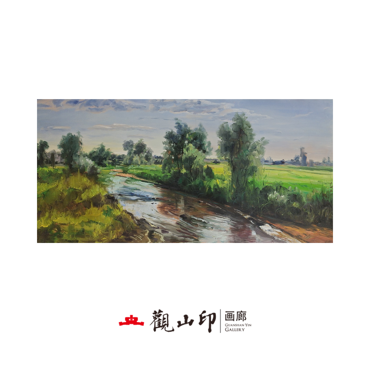 SGW原创手绘风景油画149x69cm山水作品4106
