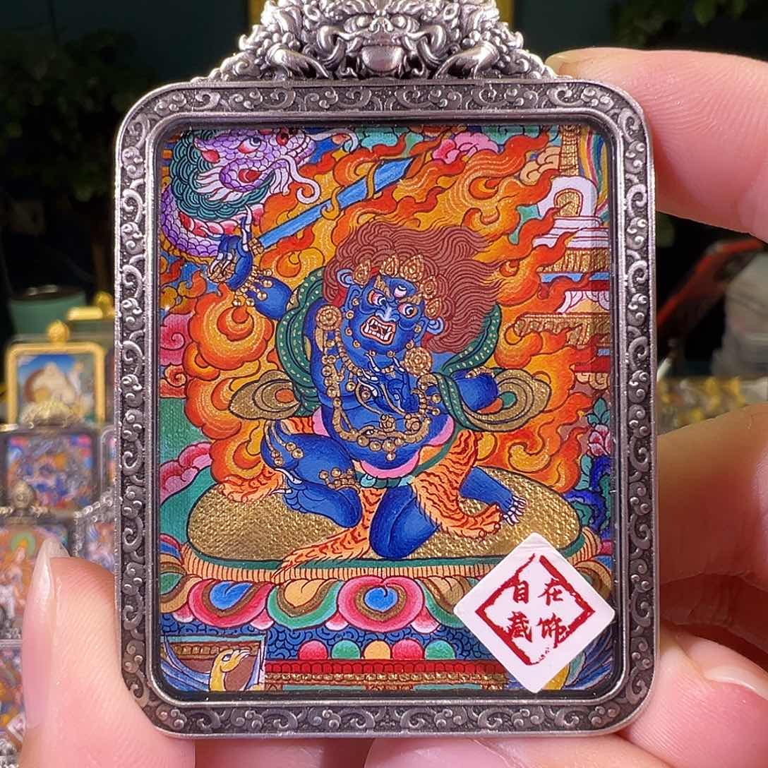 吊坠不动明王热贡纯手绘唐卡