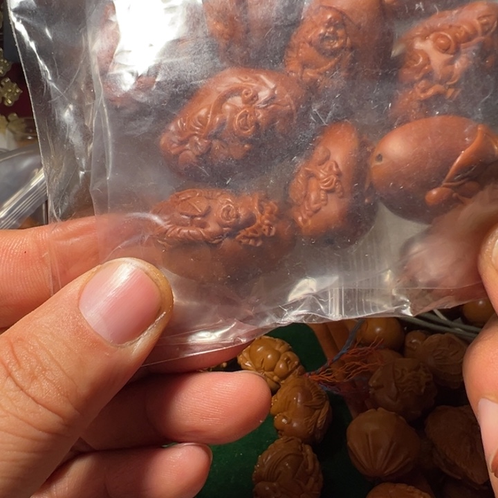 守***福橄榄核手串/手链弥勒佛浮雕回血