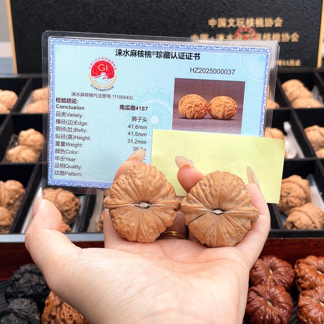 把件文玩核桃41南瓜全品边肚同尺正圆正肩41S7