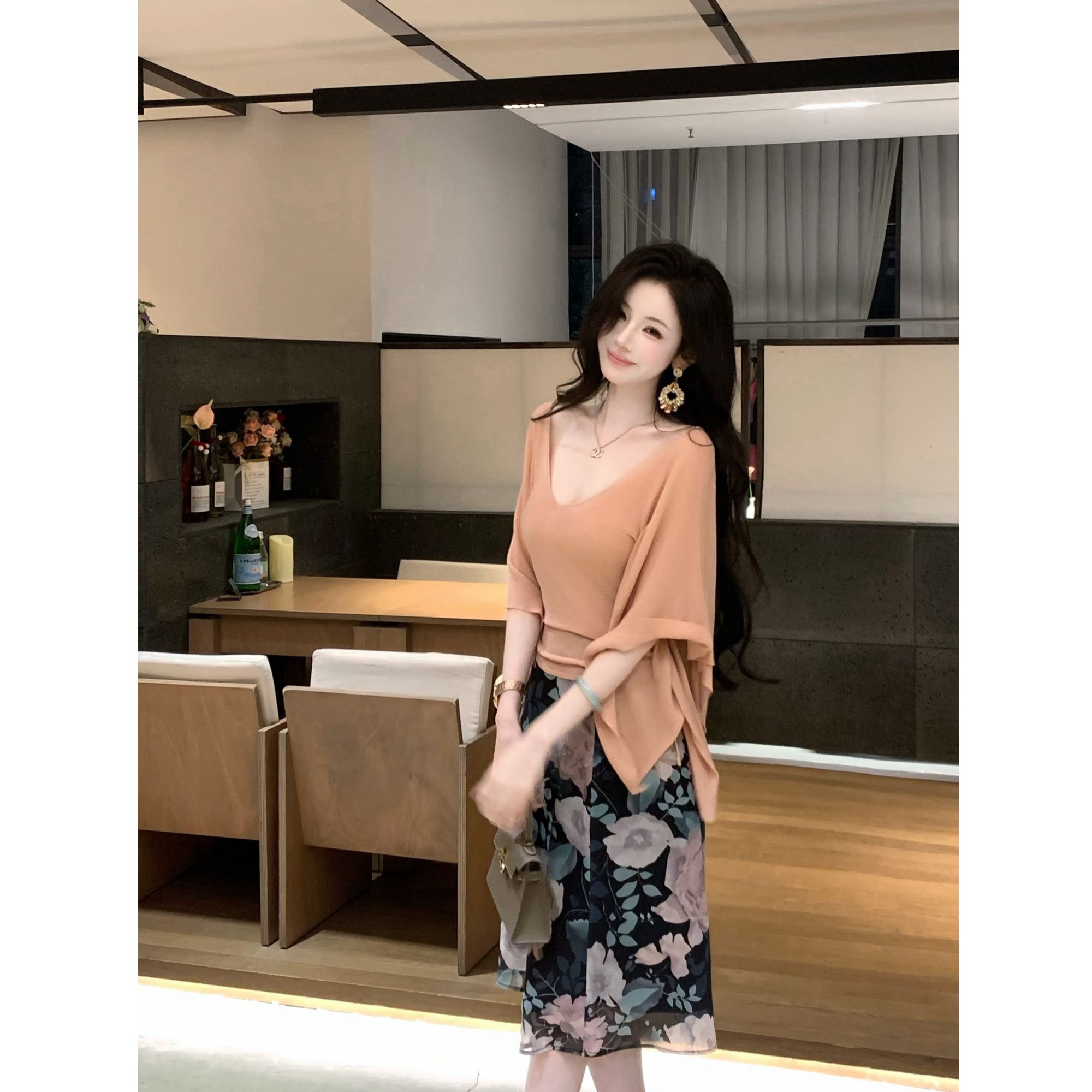 【雅乔定制】女人花 法式氛围感玫瑰印花半身裙中裙DYLL-26046757