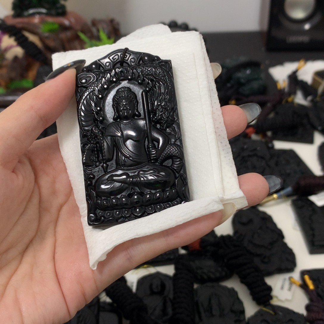 淸***风天然缅甸a货钢琴黑挂件