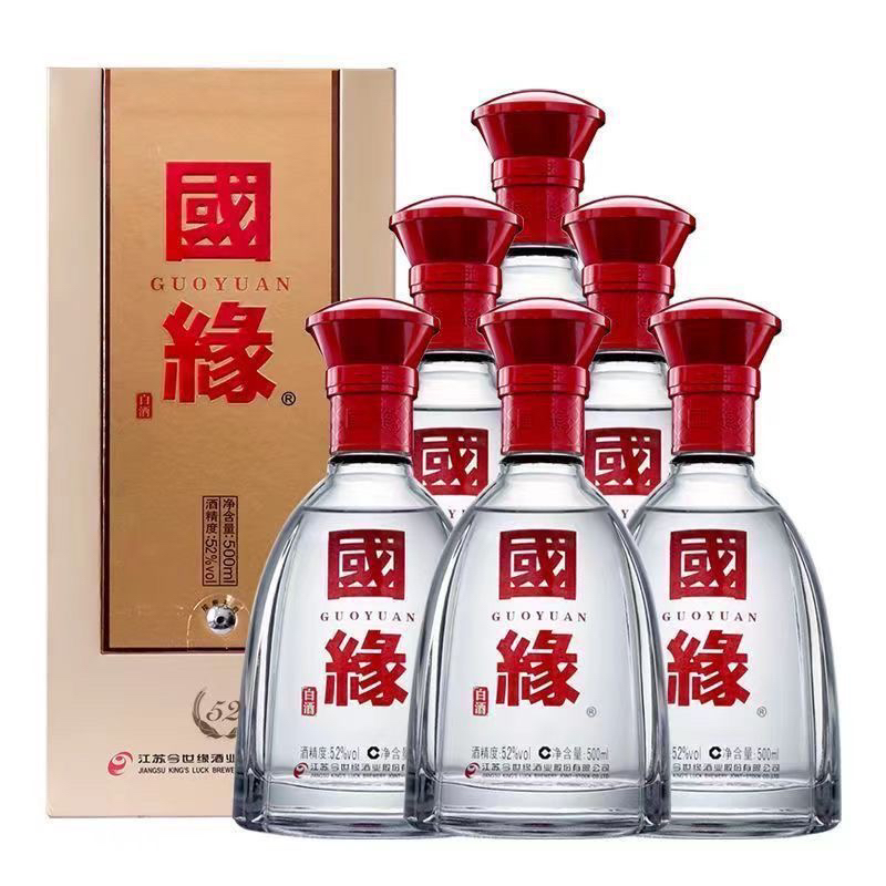 今世缘今世缘国缘单开52度500ml*6瓶整箱江苏国缘酒52度