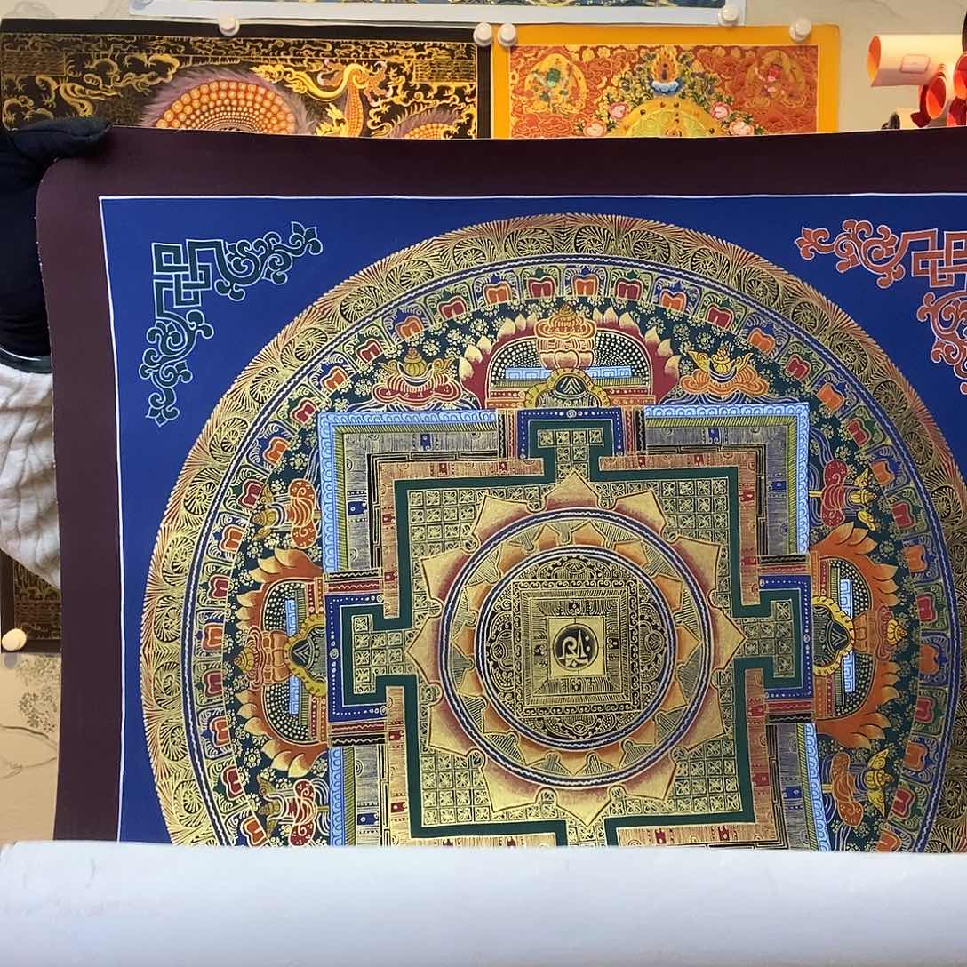 卷轴画纯手绘坛城唐卡50厘米左右