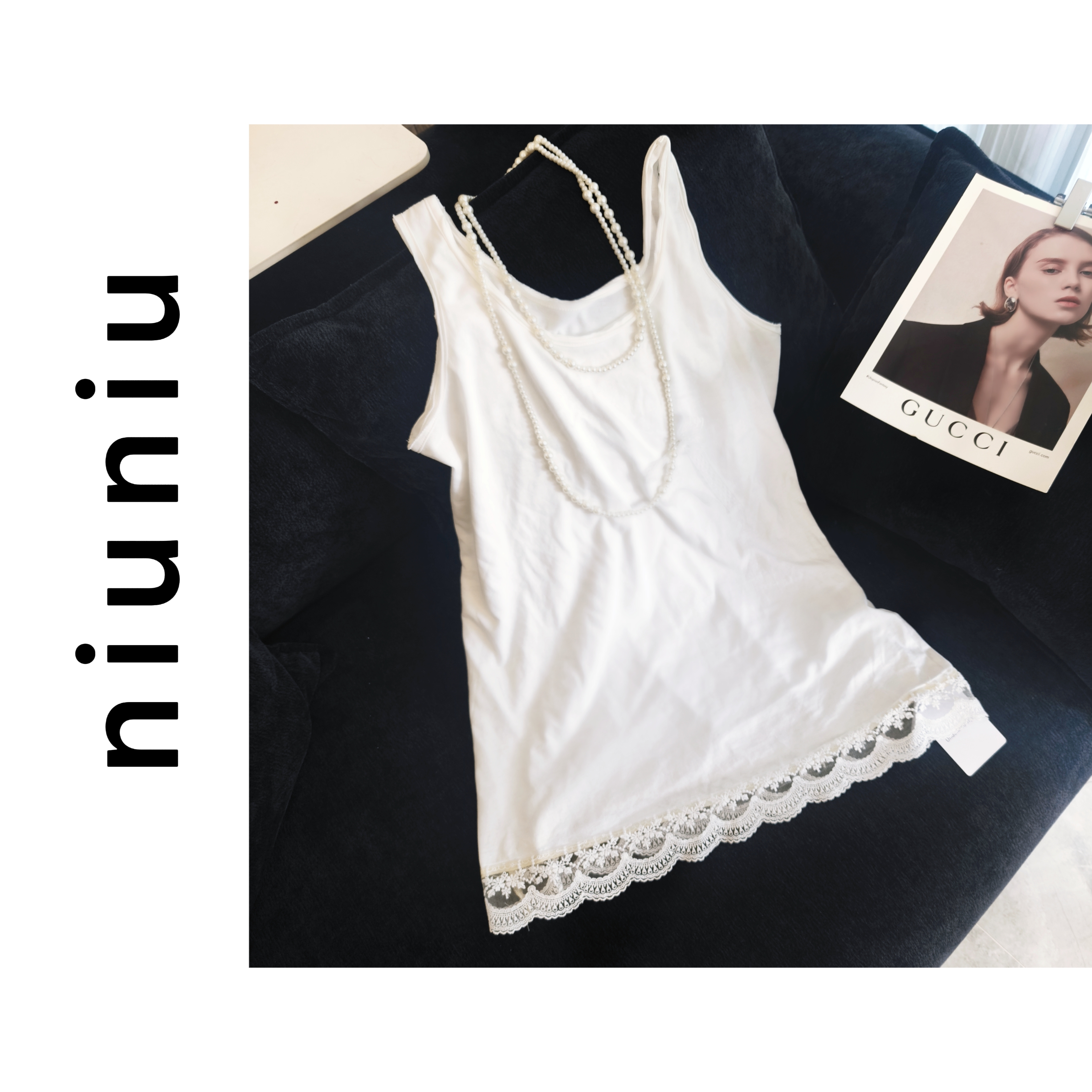 niuniu妞妞/『蕾丝打底』春夏休闲时尚百搭蕾丝打底叠穿背心吊带女