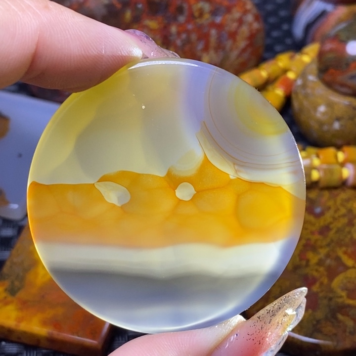 玛瑙/玉髓颈饰足银镀金镶嵌