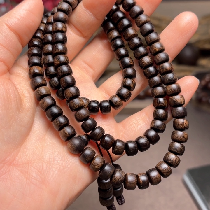 沉香手串越南富森红土瘤疤0.6×0.8×108