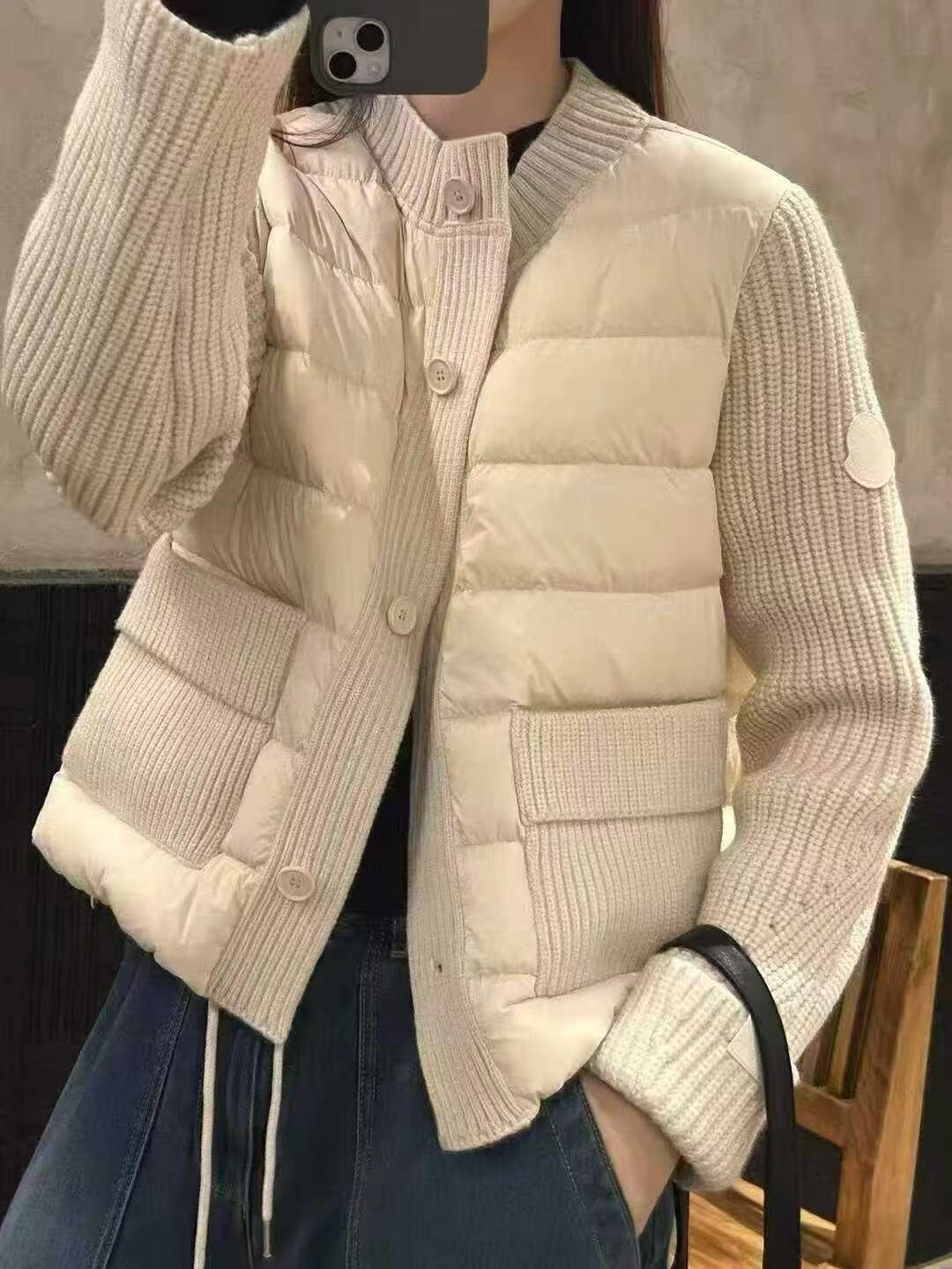 【THE ONE】针织拼接羽绒服休闲韩版宽松秋冬网红