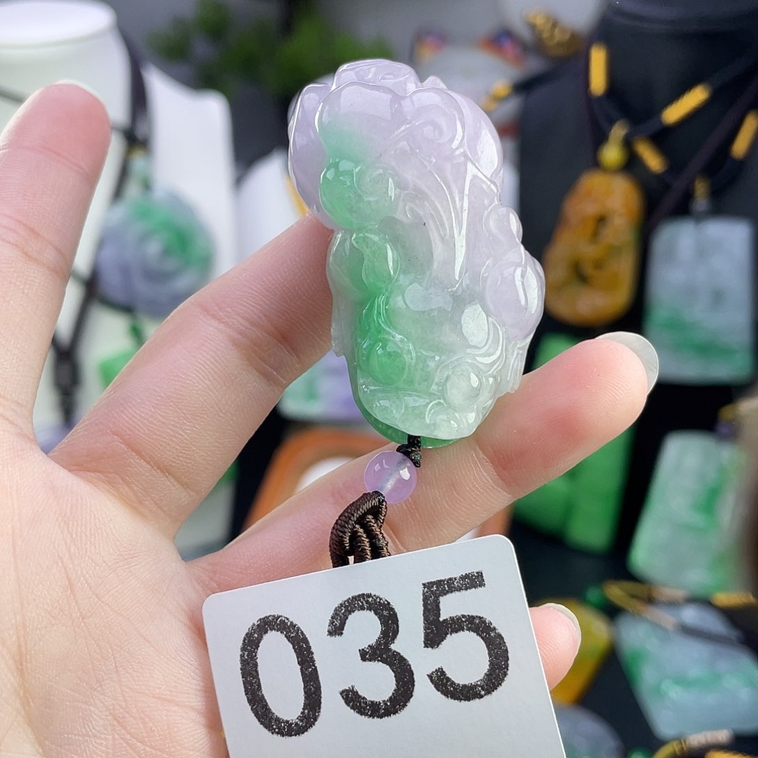 翡翠银S925镀金镶嵌吊坠(赠链)