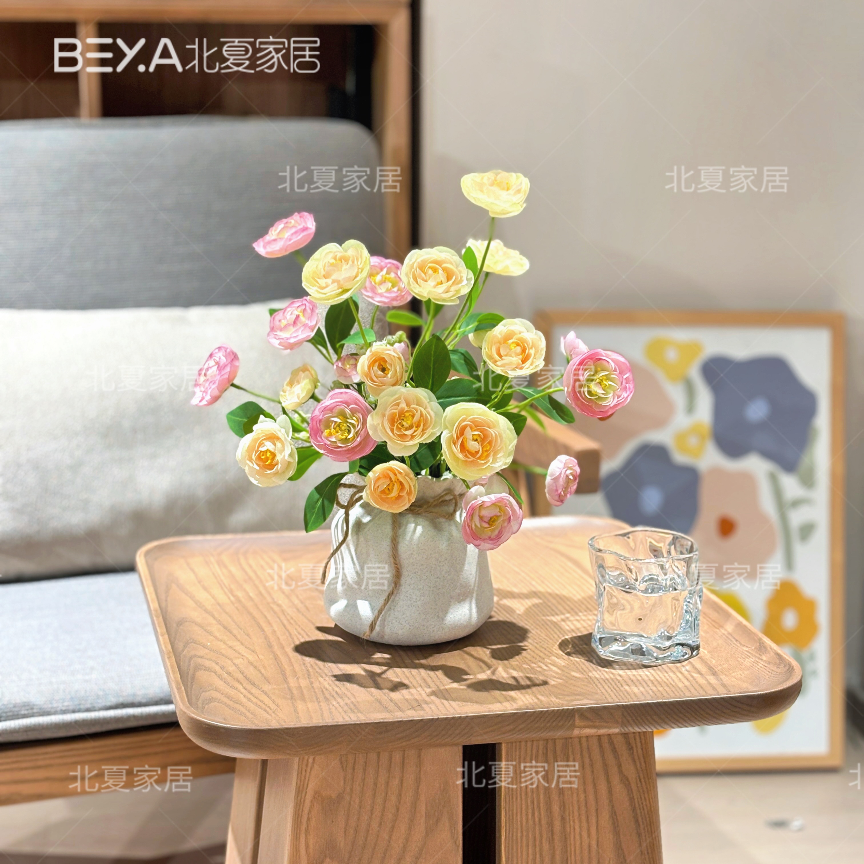 小清新泡芙露莲仿真花假花摆设花束客厅餐桌装饰品花艺摆件