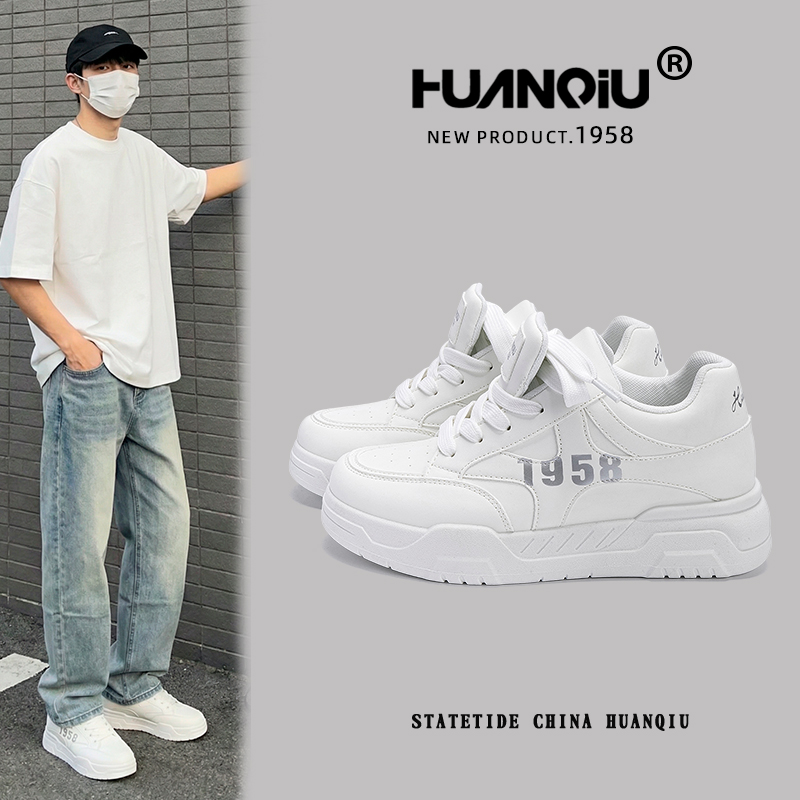 HUANQIU/环球小个子隐形内增高鞋男2026春季新款小白鞋增高休闲鞋商品图