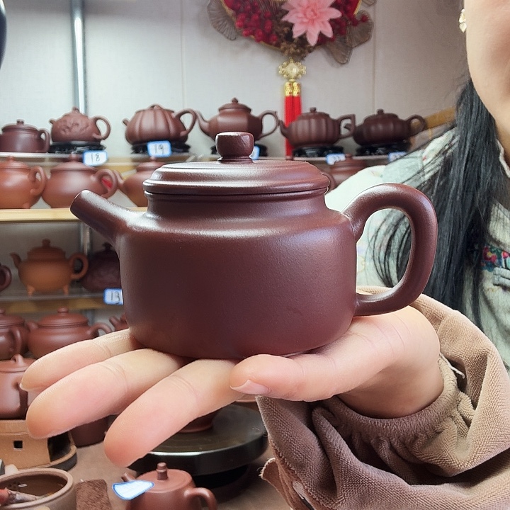 小***干茶壶紫砂徳中半手微瑕150毫升
