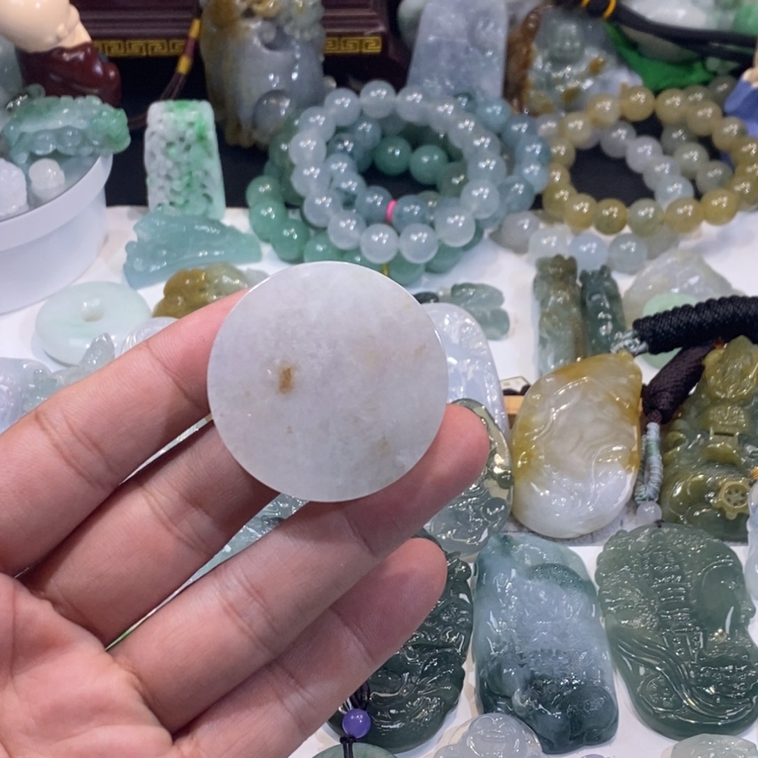 翡翠未镶嵌吊坠(不含链)无事牌