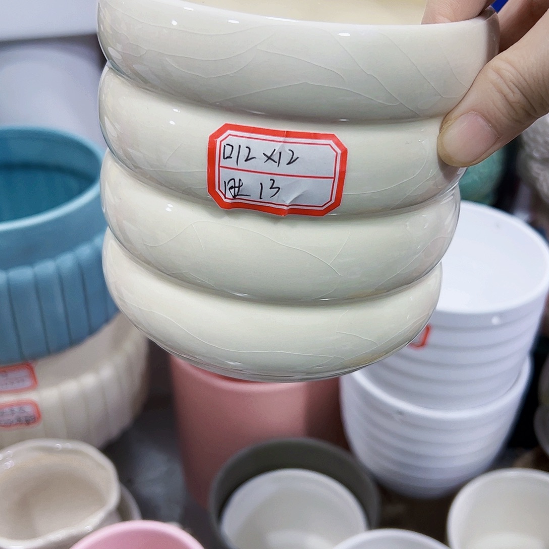 有孔外贸尾单陶瓷花盆凑单10米包邮