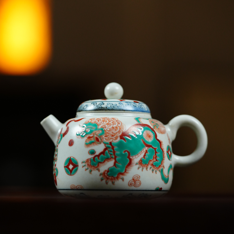 【直播专属】狮子绣球-霖溪山房-茶壶茶具陶瓷泡茶壶120（霖溪0157）