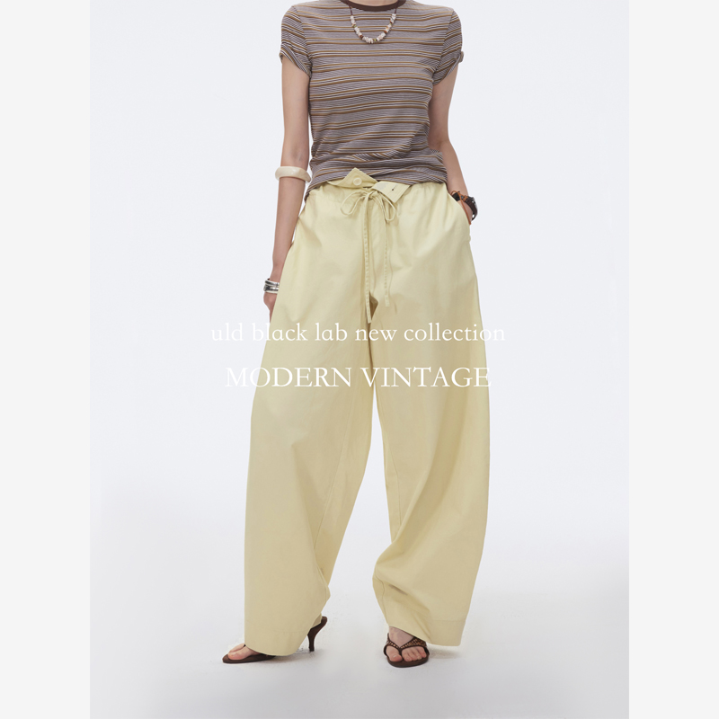 ULD/90s中古做旧酵素水洗easy-going夏季空气感多种穿法空气裤