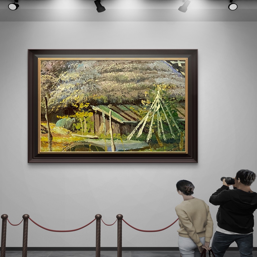 壹画廊艺术品美式复古风景油画客厅餐厅卧室床头家居装饰48*58cm