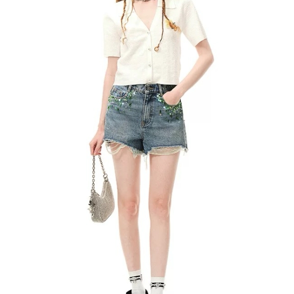 牛仔短裤女新款小清新大学生短款休闲时尚百搭款4541
