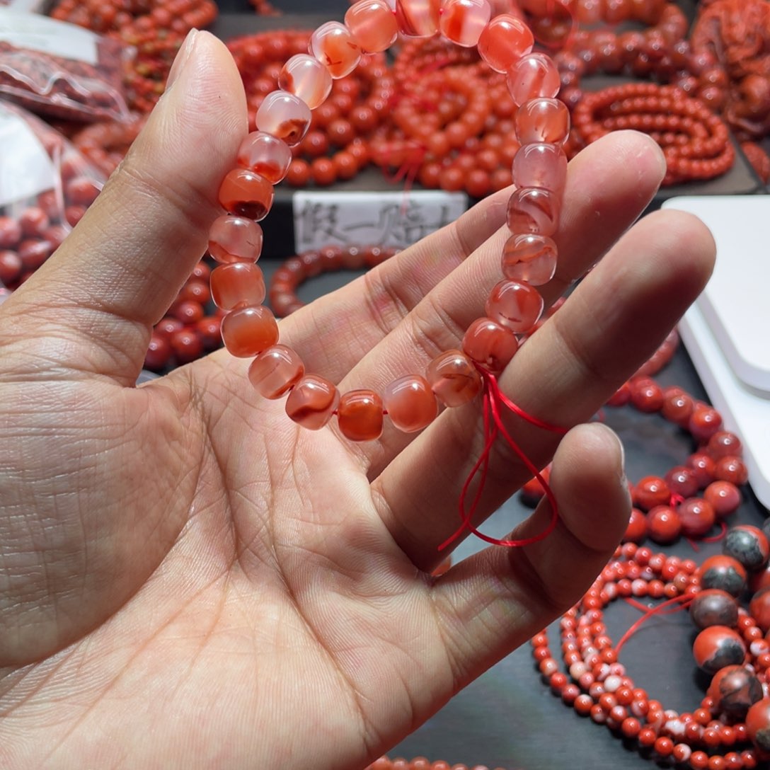 南红玛瑙手链未镶嵌