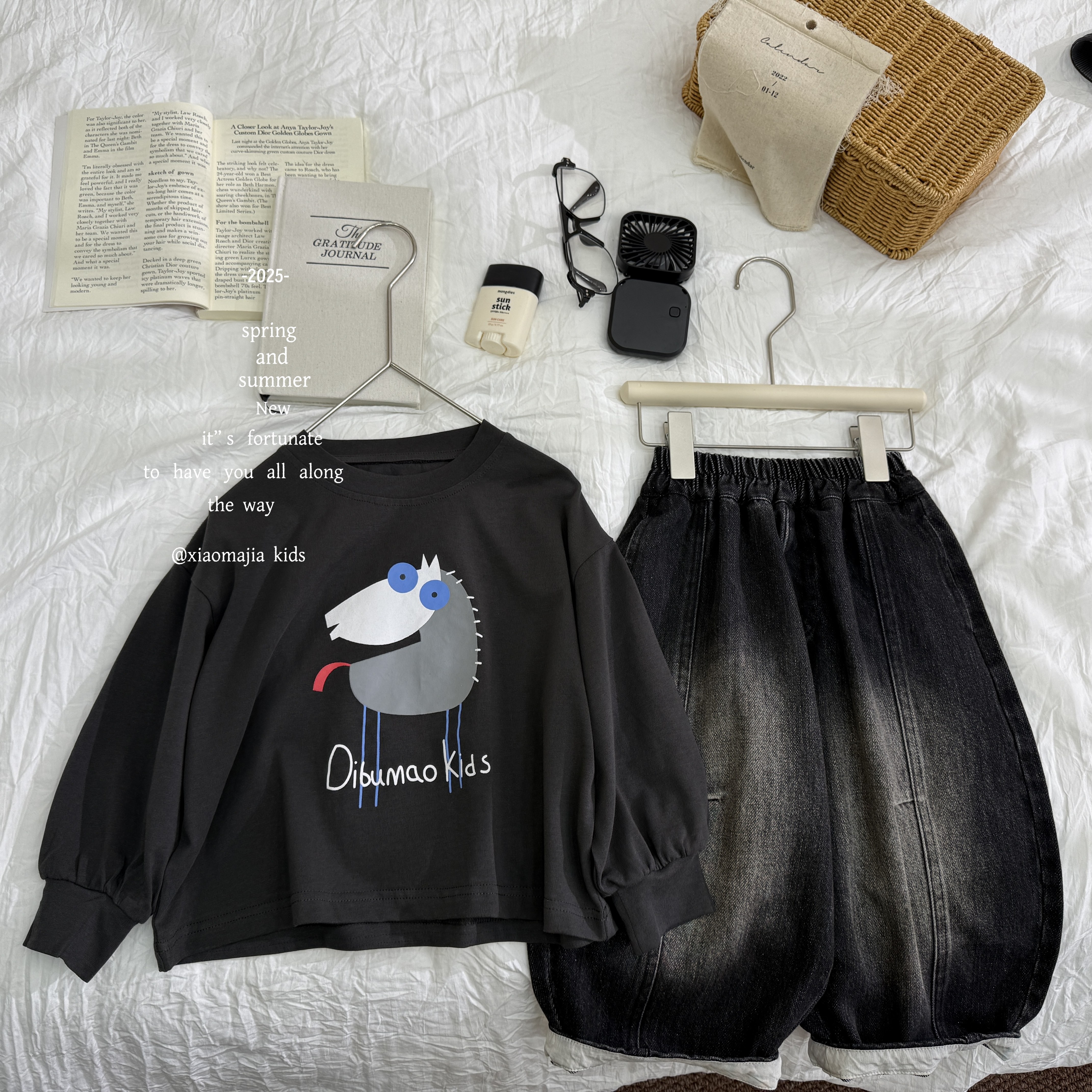 现货-小马家2025秋款儿童韩版卫衣D-6389打底衫潮流时尚宽松百搭